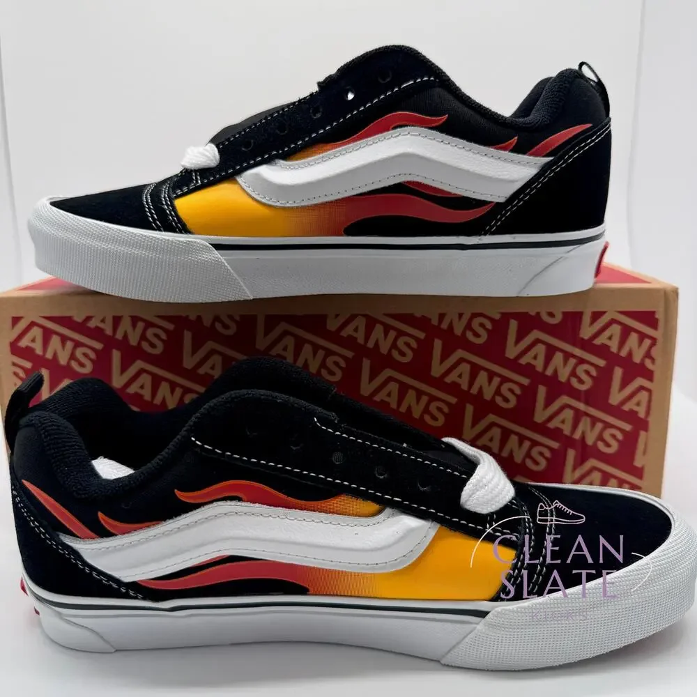 Vans Knu Skool Flame Black Red VN000EGCY09 Kids 5.5 Women's 7 NIB